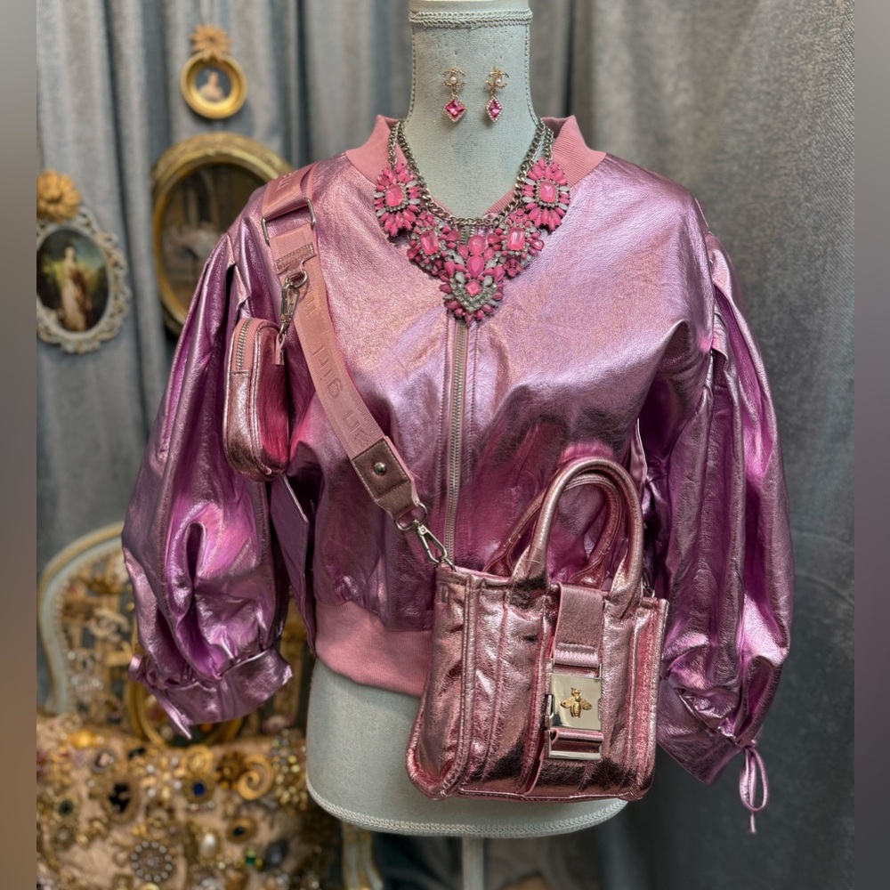 Pink Denim Jumpsuit - Picture 4 of 6